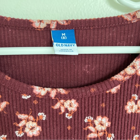 Old Navy Floral Long Sleeve Ribbed Top - Picture 3 of 3